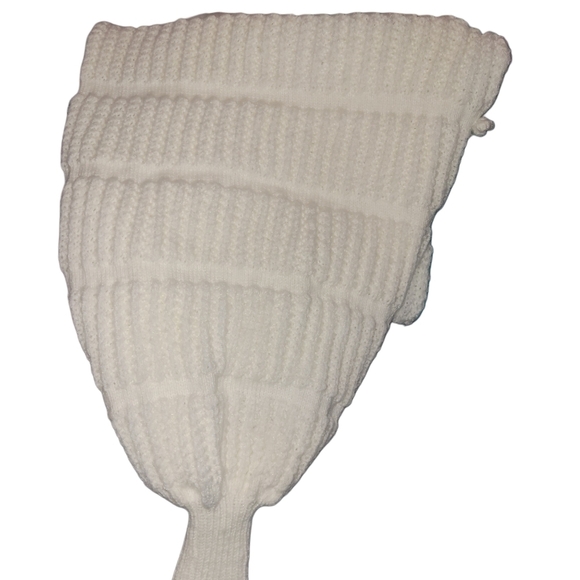 White Handmade Knit Bolero with Rope Tie at front L - Picture 4 of 4